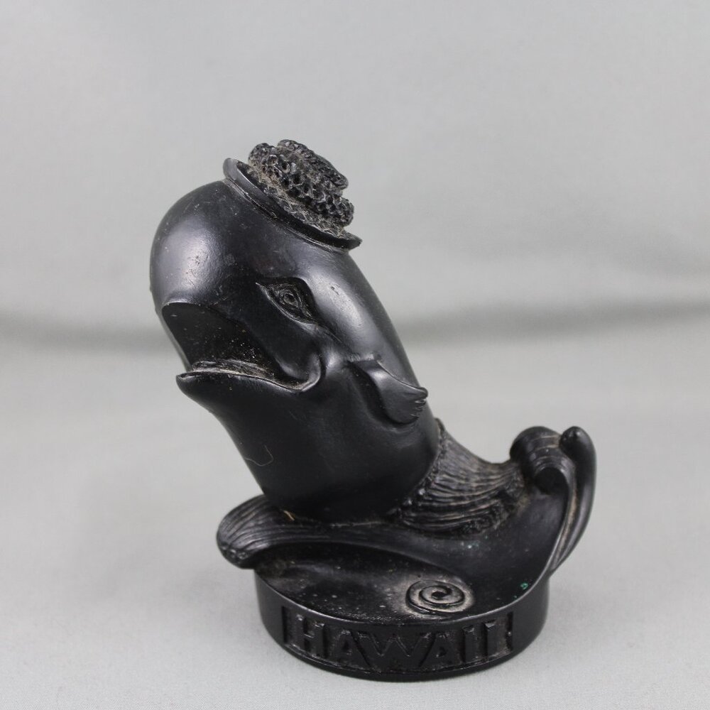 Vintage Coco Joe Figurine - Tiki Whale with Hat - Made with Lava